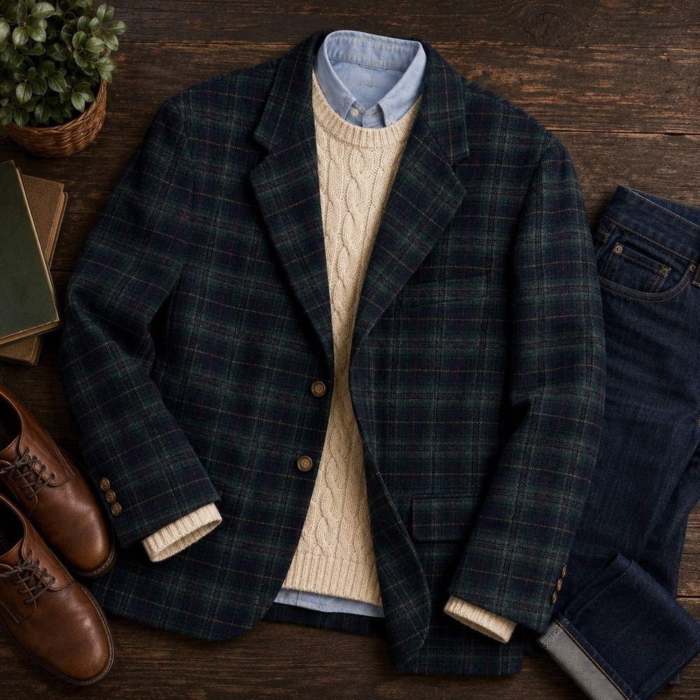 SOLD on another platform! Vintage GAP Wool Blend Tartan Plaid Blazer Mens Large